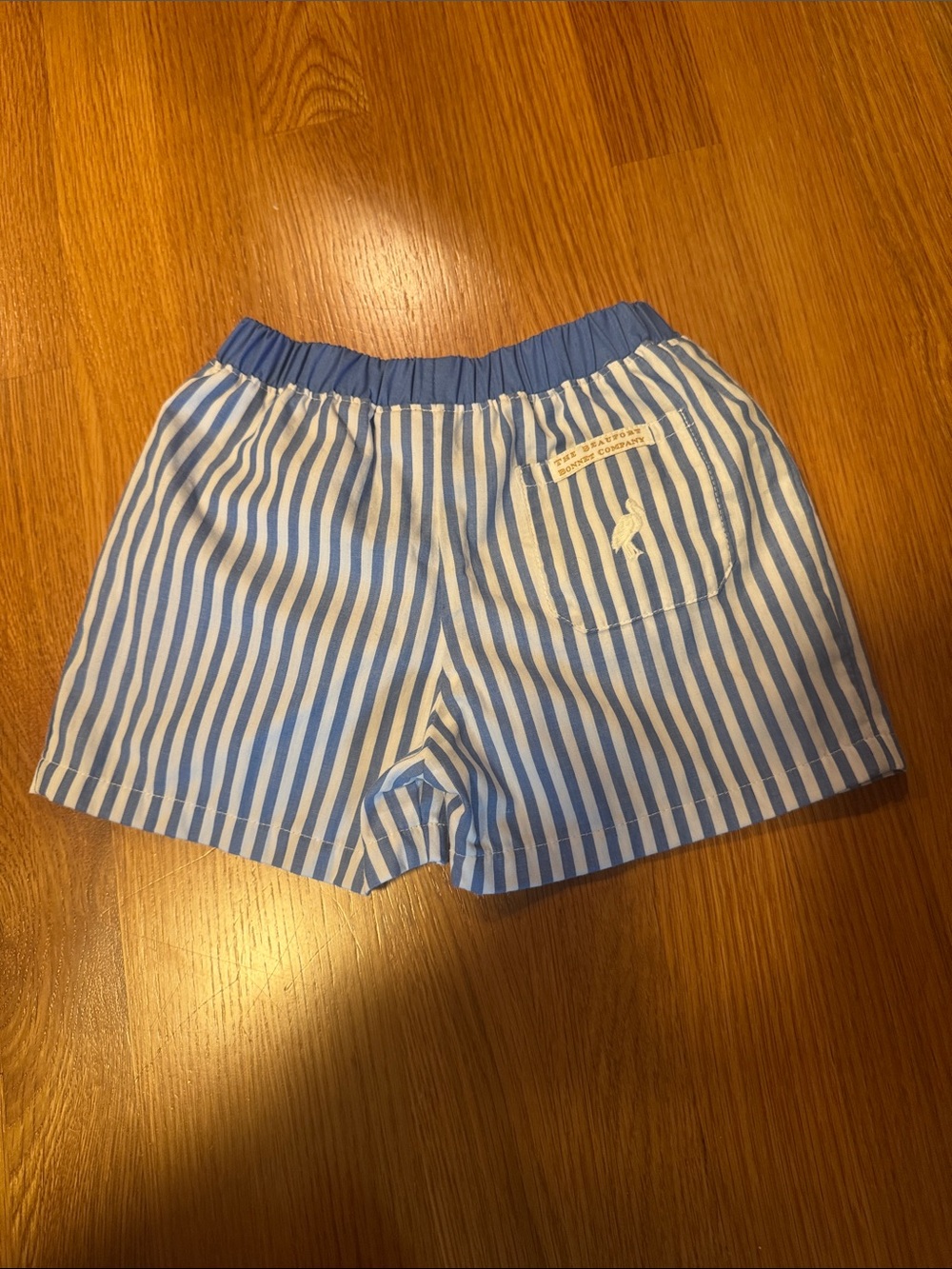 The Beaufort Bonnet Company Blue and White Striped Kids Shorts